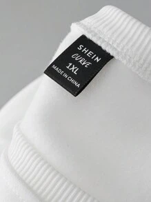 Elenzga Women Plus Size Casual Slogan Print Crew Neck Long Sleeve Thermal Sweatshirt, Autumn/Winter Graduation,Back To School Outfits,Graduation,Teacher Outfits For Women,Back To School Pullover Fall Outfit