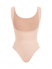 SHAPORA Chất rắn Bodysuit định hình Không có áo ngực - Màu be - Xem 2
