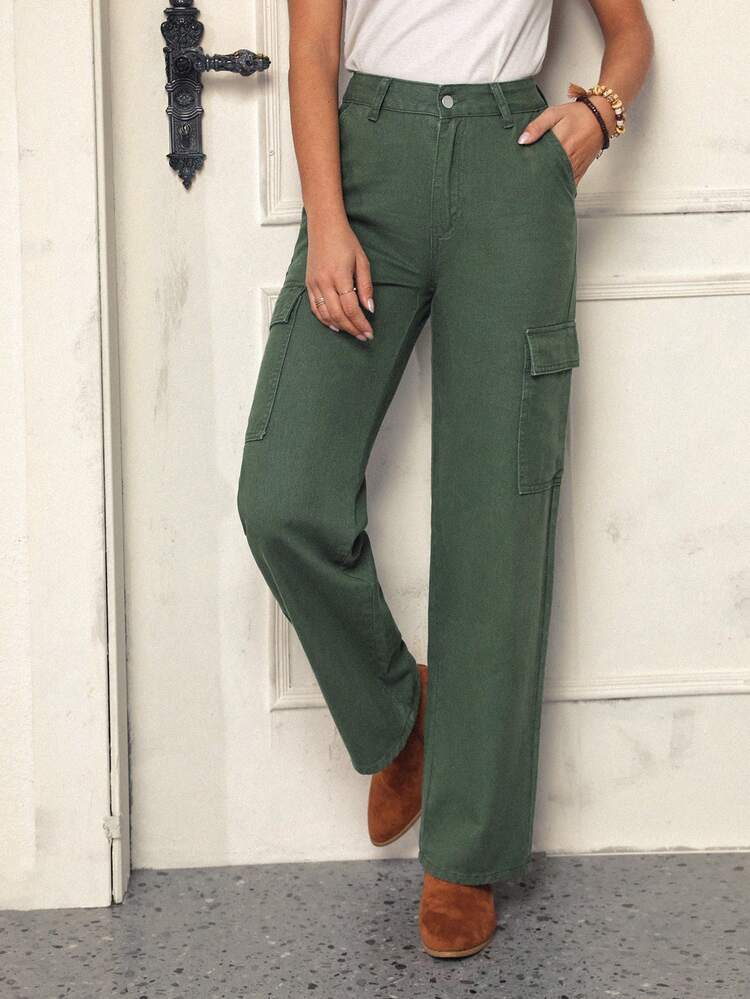 Flap Pocket Side Cargo Jeans