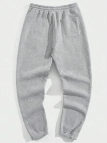 GENTILAND Nam In Bộ xương Eo dây rút Quần thể thao - Xám - Xem 2