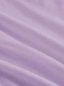 SHEIN MOD 女士优雅纯色交叉露背鱼尾裙，夏季 - 淡紫色 - 查看 4