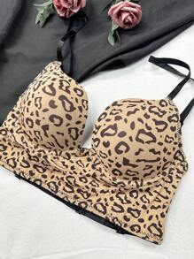 Leopard Print Underwire Bra - Multicolor - View 4