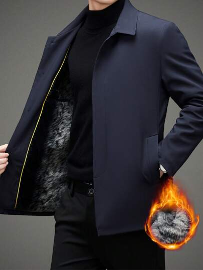 (The Size In China Is Very Small) Slimming Suggestion: Increase The Size By Three, And Increase The Size By Four For Fat People To Buy, To Suit Europeans And Americans, And Match With A Fake Wool Collar To Create A Warm And Cold Proof Jacket For Men