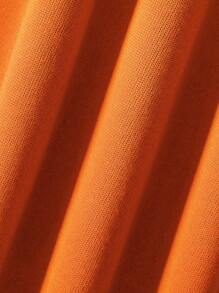 INAWLY Plus Size Letter Printed Drop Shoulder Sweatshirt, For Winter Pullover Fall Autumn - Orange - View 5