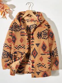 SHEIN Cô gái Tween In Địa lý Áo trùm đầu - Nhiều màu - Xem 1