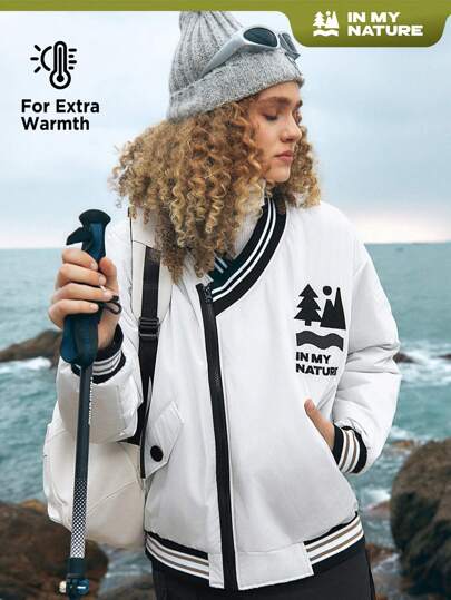 In My Nature Brev & Berg Grafik Randig Kant Nedhasade aclar Utomhus Dunjacka