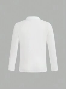 Kleine Mädchen Lässig einfaches Langarm T-Shirt, geeignet für Frühling und Herbst, Weiß Rollkragen, Kinder Weiß Rollkragen