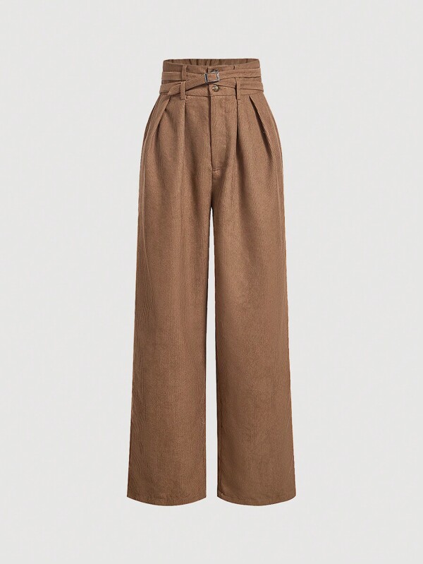 SHEIN MOD High Waist Belted Wide Leg Pants