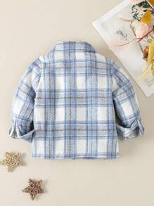 Souflis Souflis Baby Boy Casual Plaid Printed Flip Detail Top, For Christmas