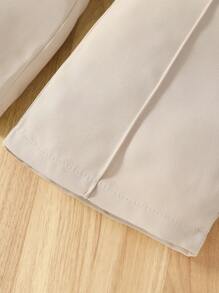 Elladie kids 少女纽扣细节直筒裤 - 杏色 - 查看 6