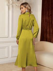 SHEIN Clasi 女性高領荷葉邊襯衫洋裝