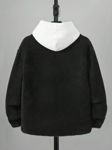 RueChic Men's Drop Shoulder Lambswool Jacket - Black - View 2