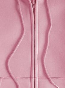 INAWLY Zip Up Drawstring Thermal Lined Hoodie,Long Sleeve Tops Graduation,Back To School Outfits,Graduation,Teacher Outfits For Women,Back To School Pullover Fall Outfit - Pink - View 4