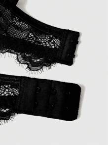 ROMWE Goth 女士性感繫帶設計內衣 - 黑色 - 查看 4