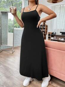 Vibekara Đầm Maxi cơ bản đa năng cho nữ cỡ lớn - màu đen - Xem 6