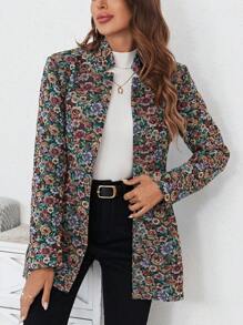 SHEIN Clasi Vải in hoa Mở Mặt trước áo - Nhiều màu - Xem 1