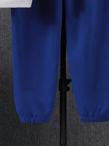 SHEIN 青少年男孩標語和卡通圖案連帽衫和運動褲