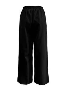 Women's Solid Color Button Fly Wide Leg Loose Casual Pants