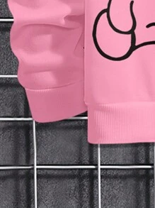 Manfinity Homme Men Bear Print Sweatshirt & Drawstring Waist Sweatpants , Going Out , Graphic , Funny , Plain , Couple Matching