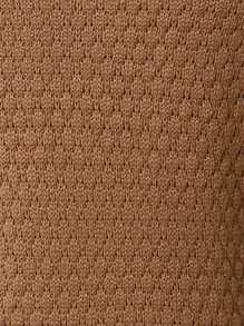 SHEIN Essnce Quarter Zip Drop Shoulder Sweater Dress - Brown - View 7