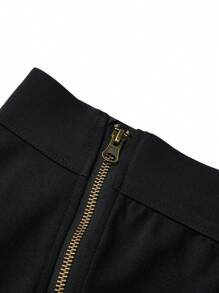 SHEIN Unity 加大碼半身裙 - 黑色 - 查看 4