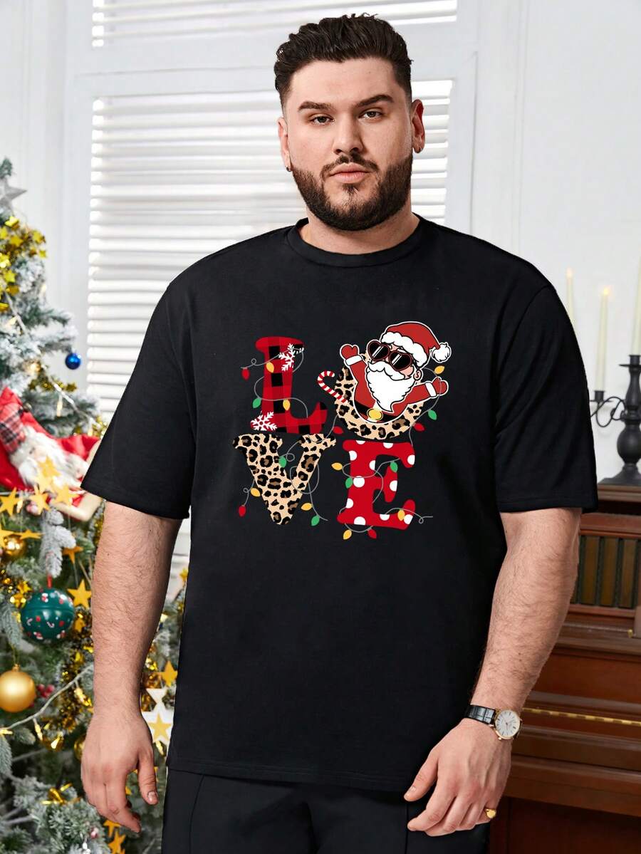 EASEVO 男裝大尺碼t恤 - 黑色 - 查看 1