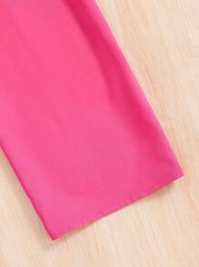 SHEIN Tween Girls' Ruffle Romper Jumpsuit, Elegant Casual Everyday Wear, Spring/Summer - Hot Pink - View 5