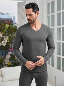 男士無縫家居套裝 - 深灰色 - 查看 5