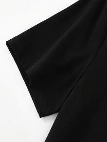 SHEIN EZwear Camiseta De Talla Grande - Negro - Ver 3