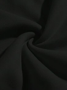 SHEIN EZwear 蘑菇圖案運動衫 - 黑色 - 查看 4