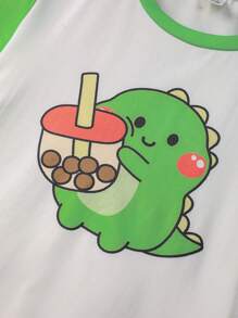 SHEIN Teen Girl Cartoon Graphic PJ Set - Multicolor - View 3