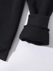 Calvaya Sudadera con forro térmico con estampado de leopardo y corazón, de talla grande, informal para otoño/invierno, sudadera de manga larga para el otoño - Negro - Ver 4