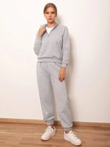 EURMUSE 半拉鏈衛衣和衛褲