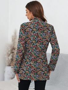 SHEIN Clasi Vải in hoa Mở Mặt trước áo - Nhiều màu - Xem 2