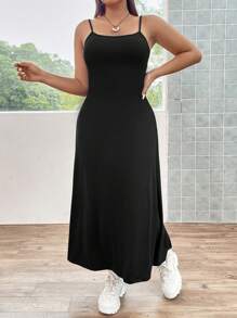 Vibekara Đầm Maxi cơ bản đa năng cho nữ cỡ lớn - màu đen - Xem 7