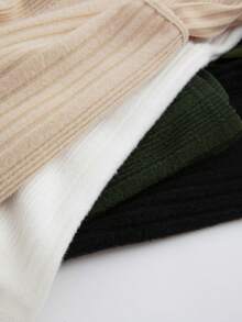 SHEIN Unity 4pcs Ribbed Knit Tee