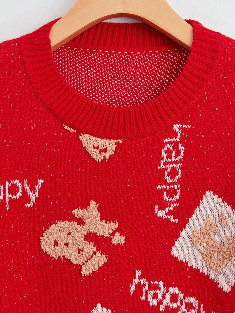 Graphic Pattern Knit Pullover Fall Winter Sweater