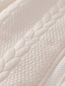 SHEIN Young Girl Solid Zip Up Hooded Padded Coat - Coffee Brown - View 5