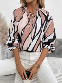 SHEIN LUNE In Toàn bộ Cà vạt Áo sơ mi - Nhiều màu - Xem 4