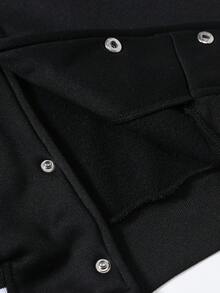 Aesthetic Post Áo khoác bóng chày nam dáng rộng phối màu với họa tiết chữ thêu. - màu nâu - Xem 7