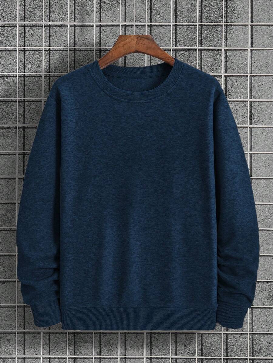 EURMUSE 男士素色運動衫 - 藏蓝色 - 查看 1