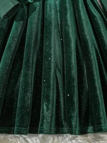 SHEIN Cô gái Tween Viền Ruffle Váy có thắt lưng - màu xanh lá - Xem 6