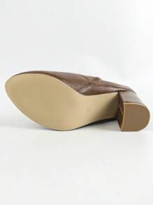 Women's Autumn/Winter Fashion New Knee-High Boots, Casual Long Boots, British Style Thick High Heel Shoes - Brown - View 6