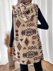 SHEIN LUNE 隨機花型-常規外套 - 卡其色 - 查看 2