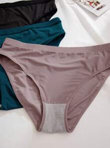 Plus Size Solid Color Underwear (Pack Of 3) - Multicolor - View 3