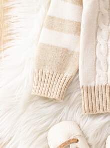 Chàng trai trẻ Xoắn Dan Áo len Mở - Màu be - Xem 5