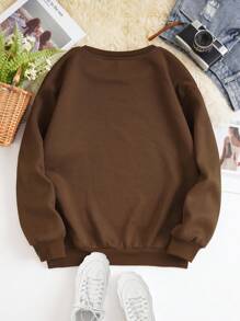 INAWLY 冬季大码字母印花运动衫