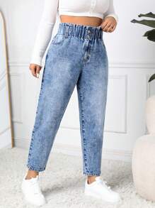 Firerie Blugi de damă cu talie elastică Mom Fit