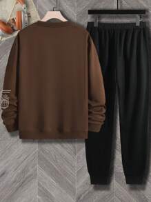 Manfinity Homme Men's Photo Printed Sweatshirt And Sweatpants Set