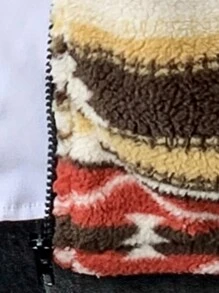 Claim Dot Chaqueta De Hombro Caído De Patrón Geométrico De Ajuste Holgado Para Hombre Con Impresión Inicial - Albaricoque - Ver 3